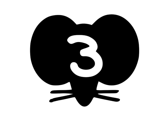 Cute Cartoon Mouse with Mono 3