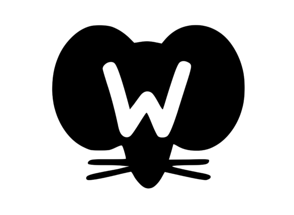 Cute Cartoon Mouse with Mono W