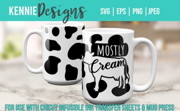 Mostly Cream Funny Cow Pattern SVG