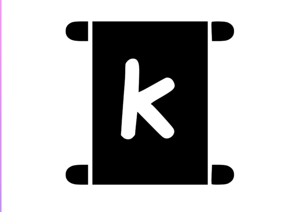 Old Scroll with Playful Mono K