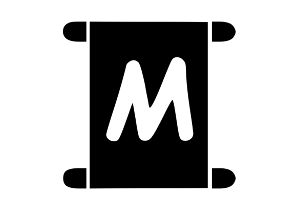 Old Scroll with Playful Mono M