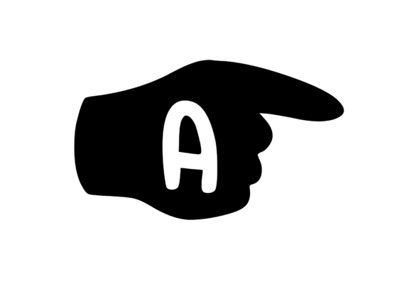 Pointing Hand with Playful Mono a