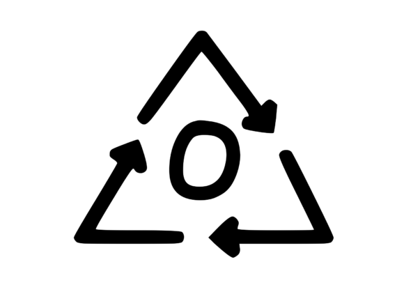 Recycle Symbol with Playful Mono O
