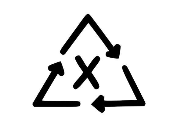 Recycle Symbol with Playful Mono X