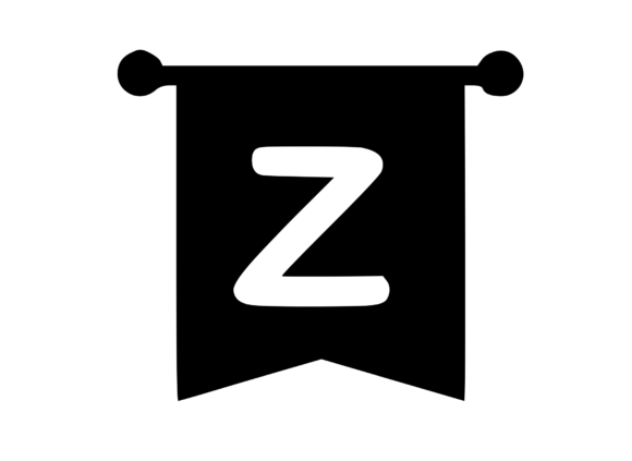 Royal Flag Banner with Playful Mono Z